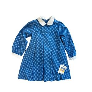 Ceil Ainsworth New York Blue Dress Vintage Girls Sz 4 USA NWT 80s